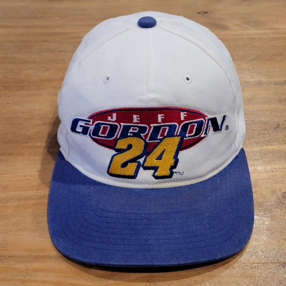 Vintage Jeff Gordon Hat Strap Back White 90s Chase NASCAR Racing